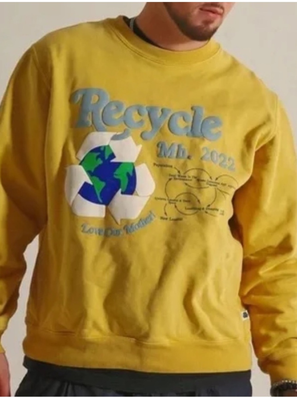 Madhappy earth day organic fleece crew neck NWT